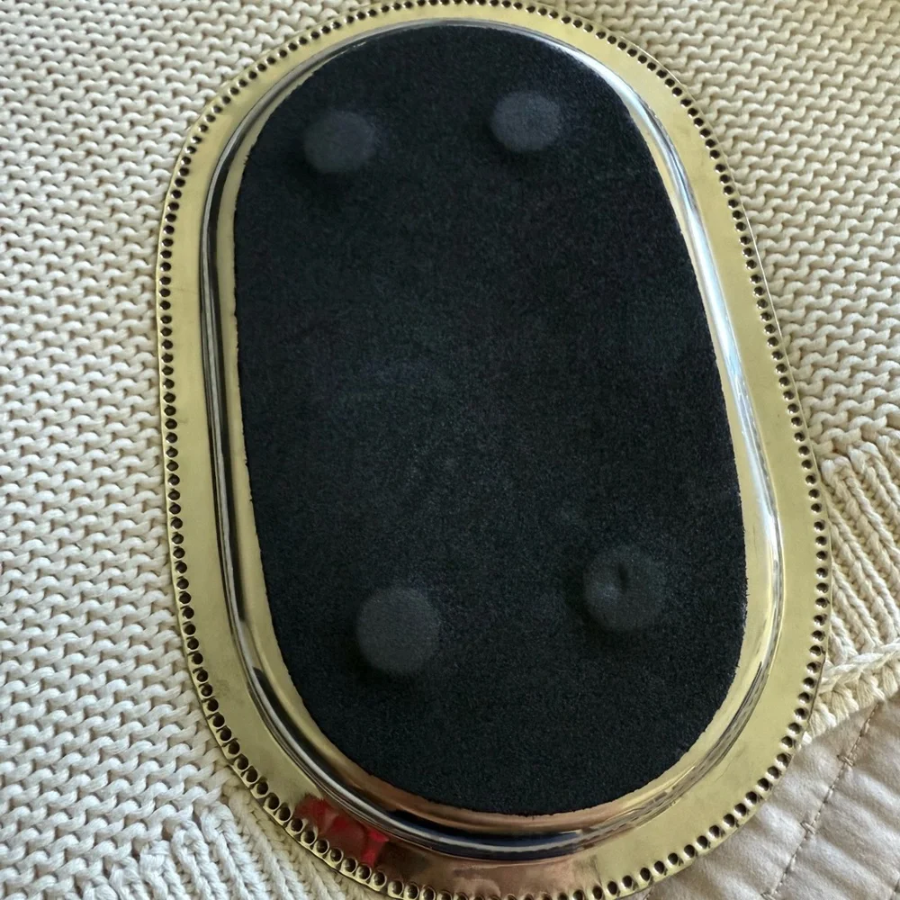 Elegant Silver and Green Mosaic Tray